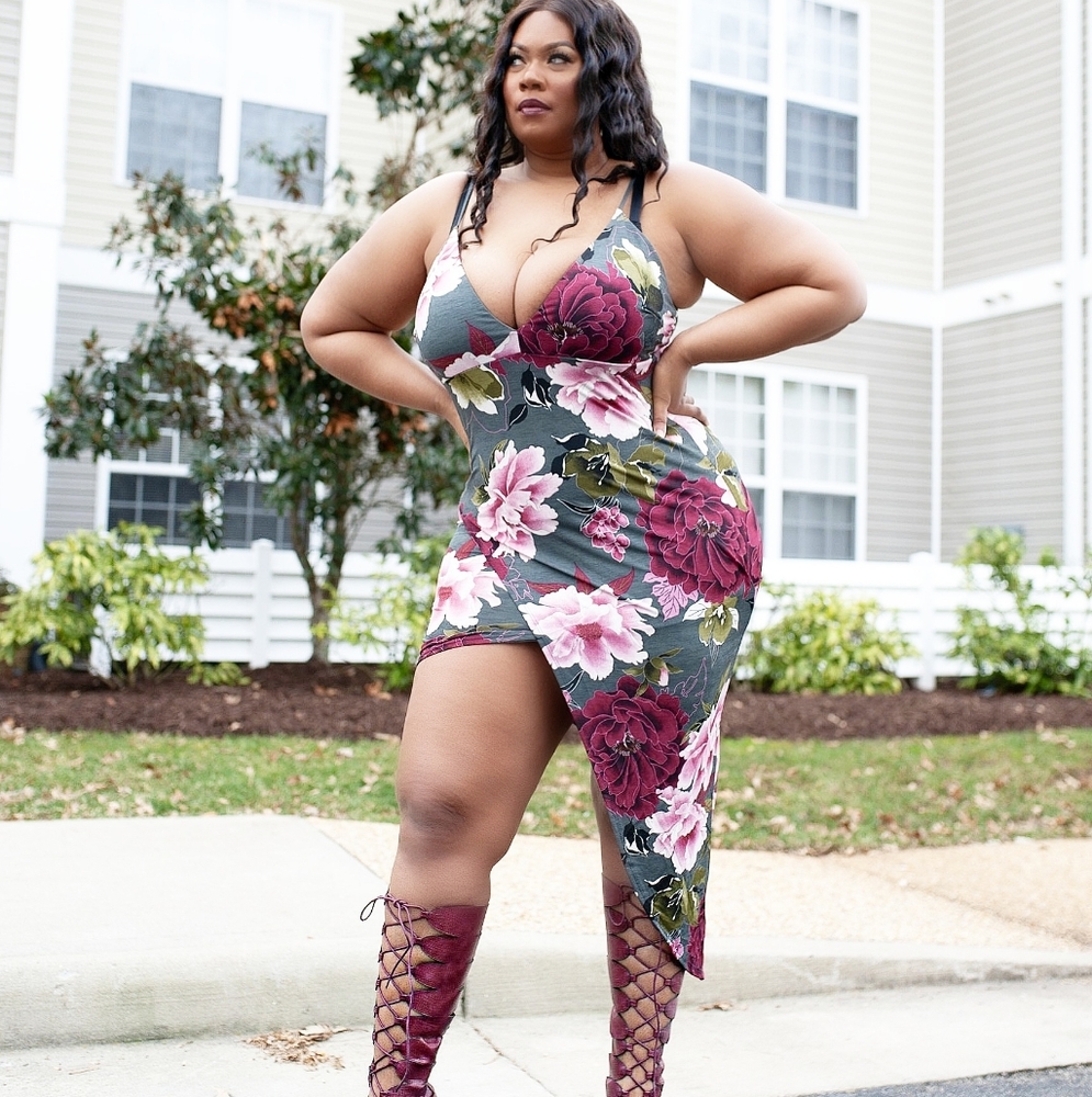 Floral asymmetrical dress